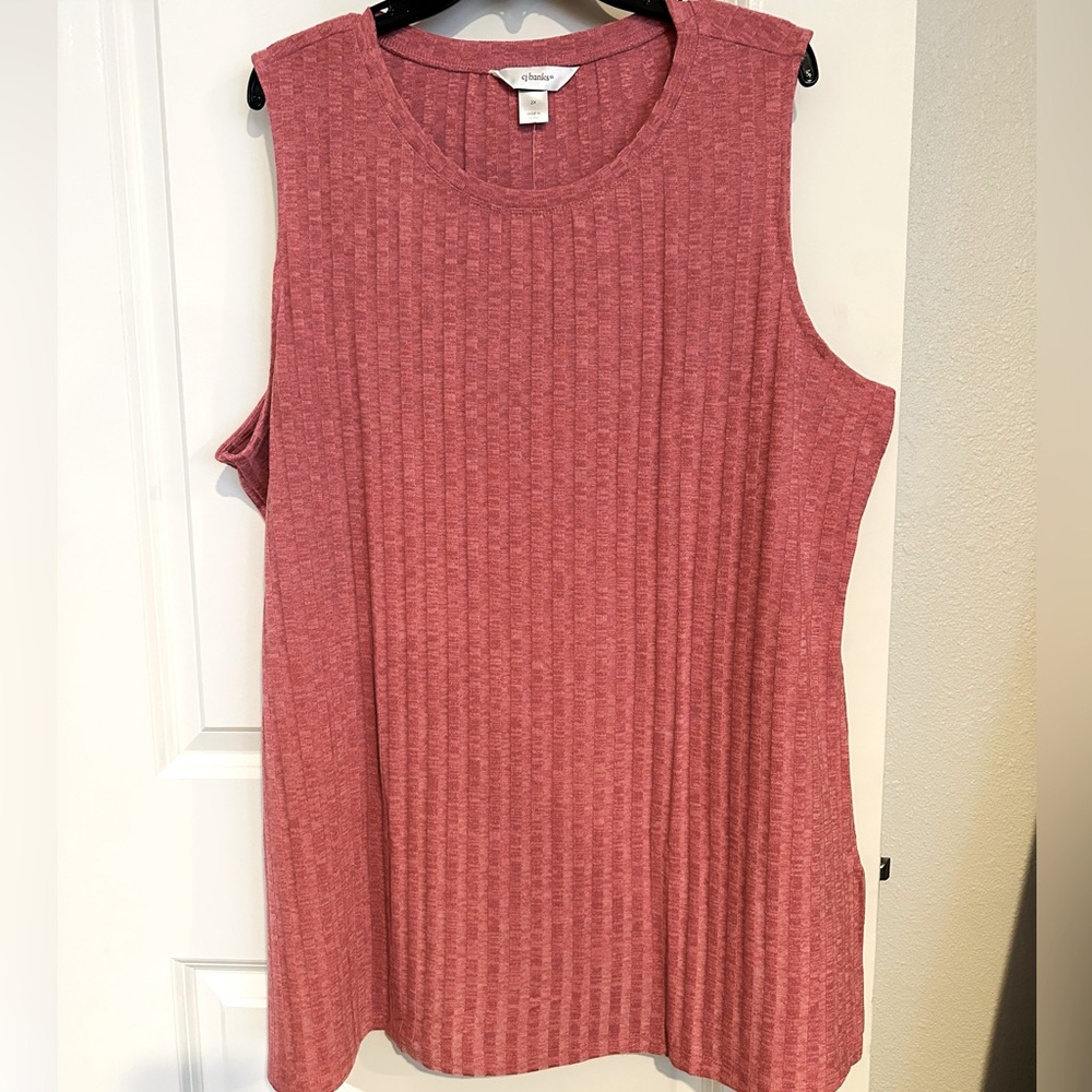 Pink Heathered Ribbed Top